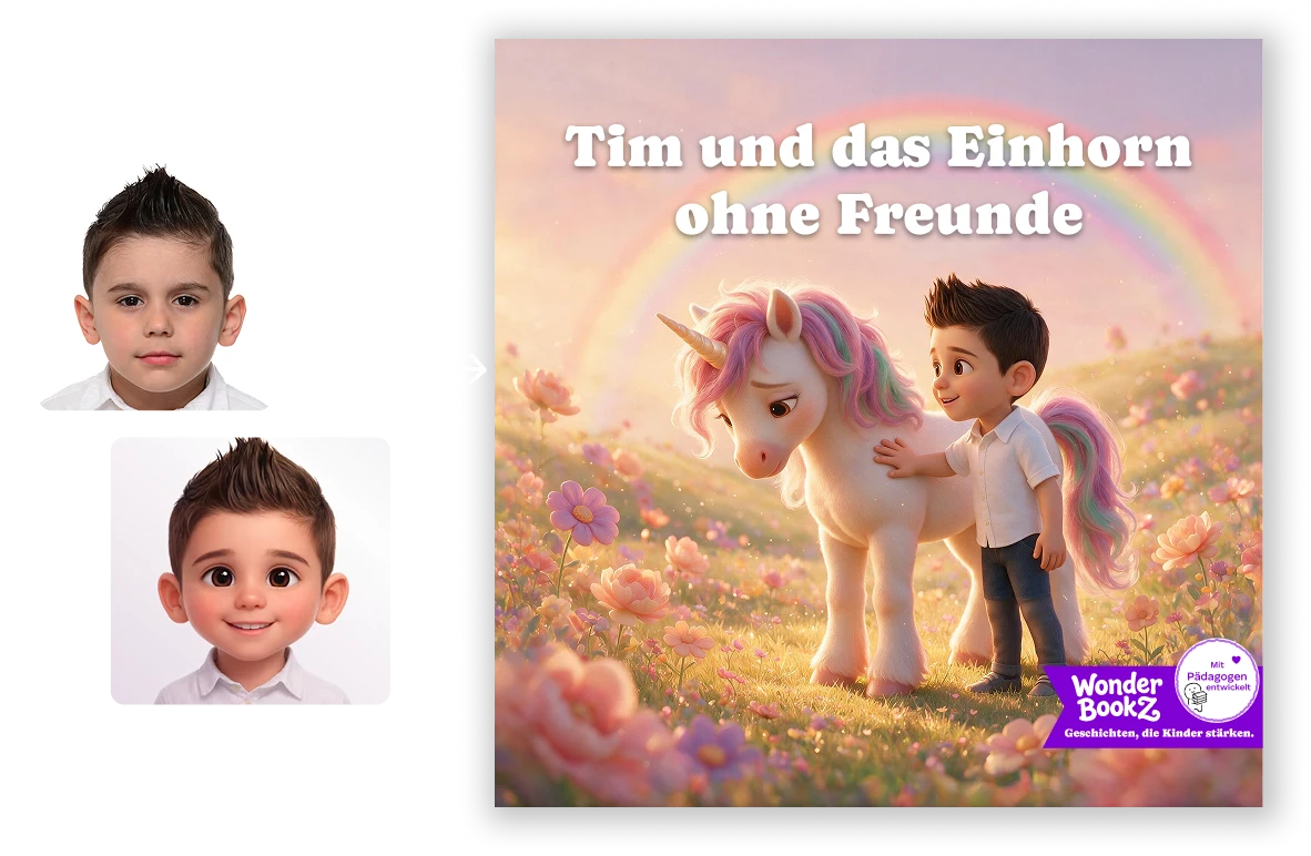 Aus einem Foto wird die Hauptfigur einer personalisierten Geschichte